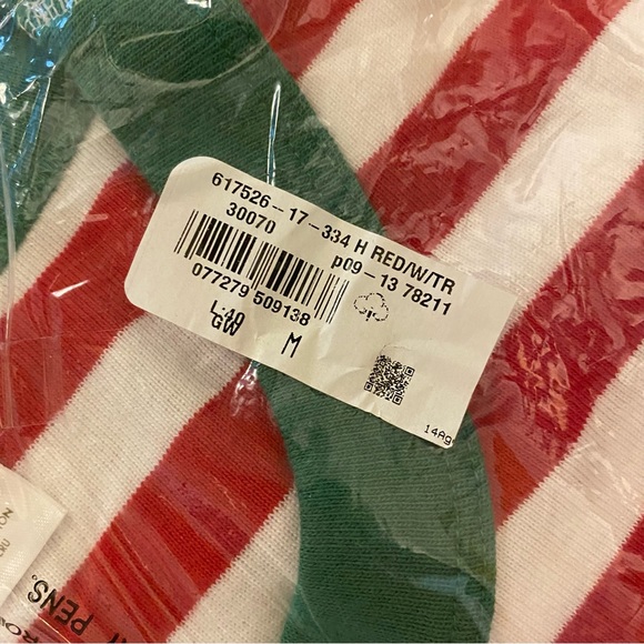 Hanna Andersson Unisex Adult Red and White Striped Pajama Long Sleeve Top - M - Picture 6 of 6